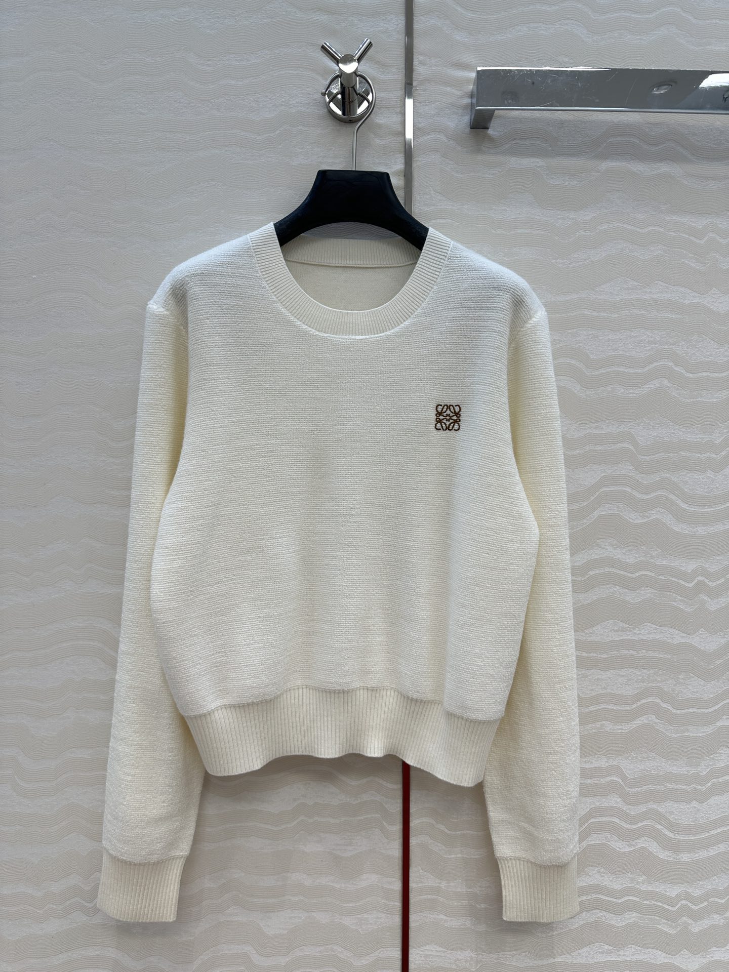 Loewe Embroidered Logo Round Neck Wool Sweater - Soft, Comfortable, Stylish 2 i1755804589 7707 0