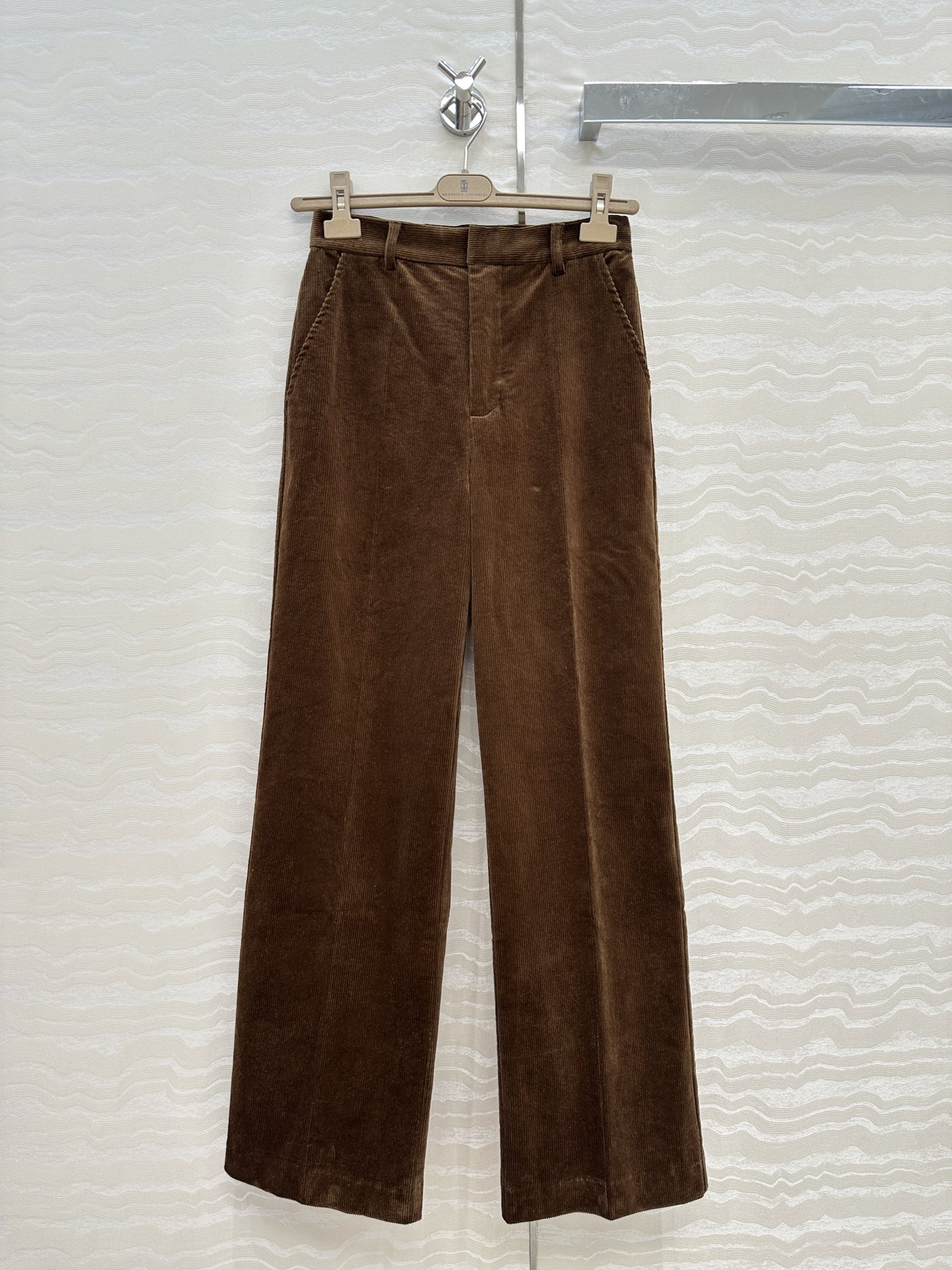 Ebony Corduroy Straight-Leg Pants - High-Waisted, Vintage Style