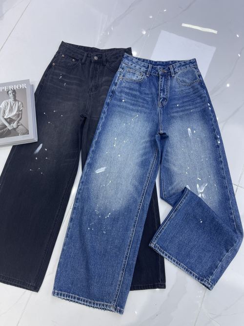 CELIN* Women's Denim Jeans High Waist Wide Leg Graffiti Street Style 1 CELIN* Women's Denim Jeans High Waist Wide Leg Graffiti Street Style