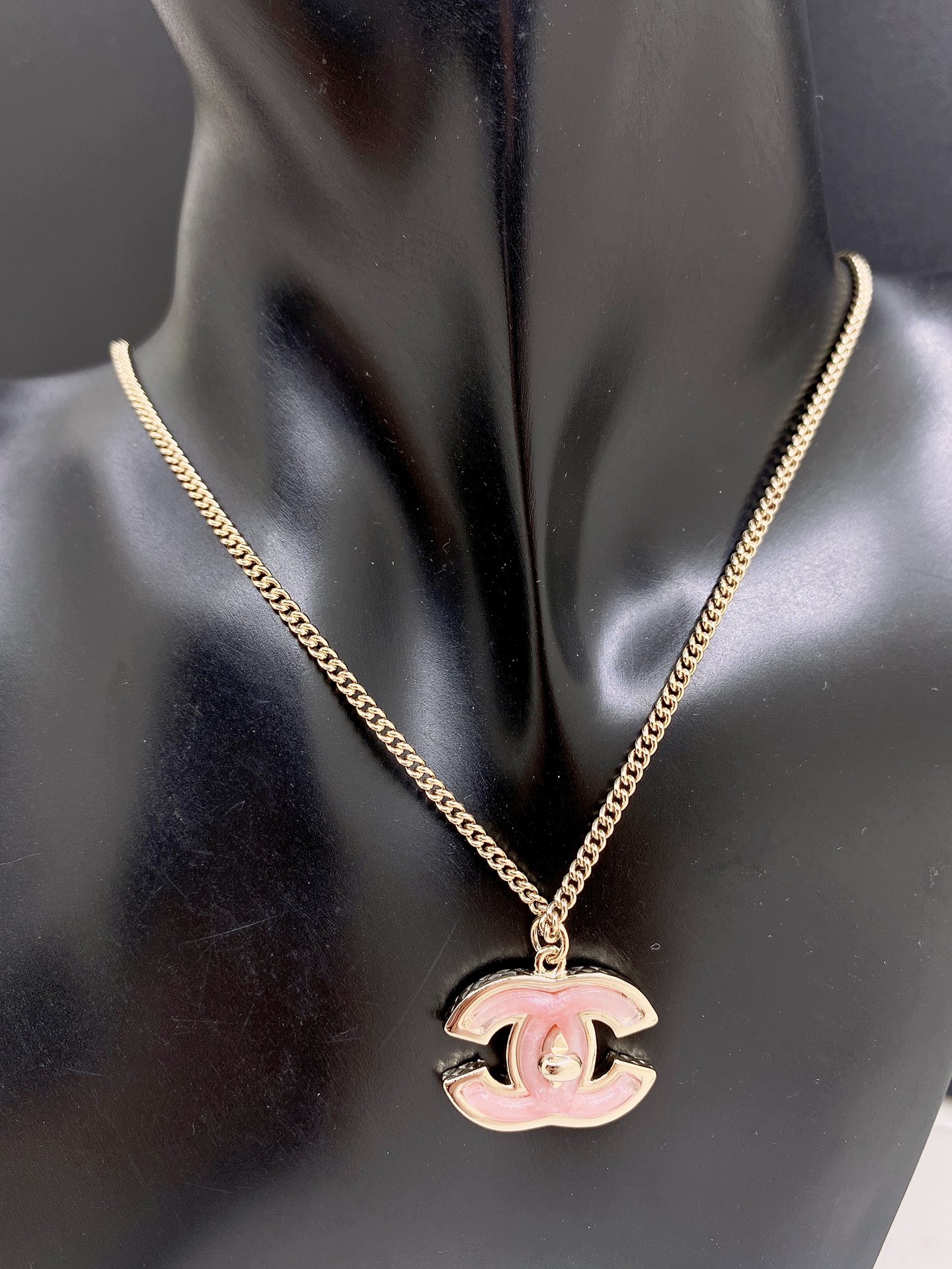 ch*nel 最新款🆕粉色cc项链】一致专柜🆕黄铜材质