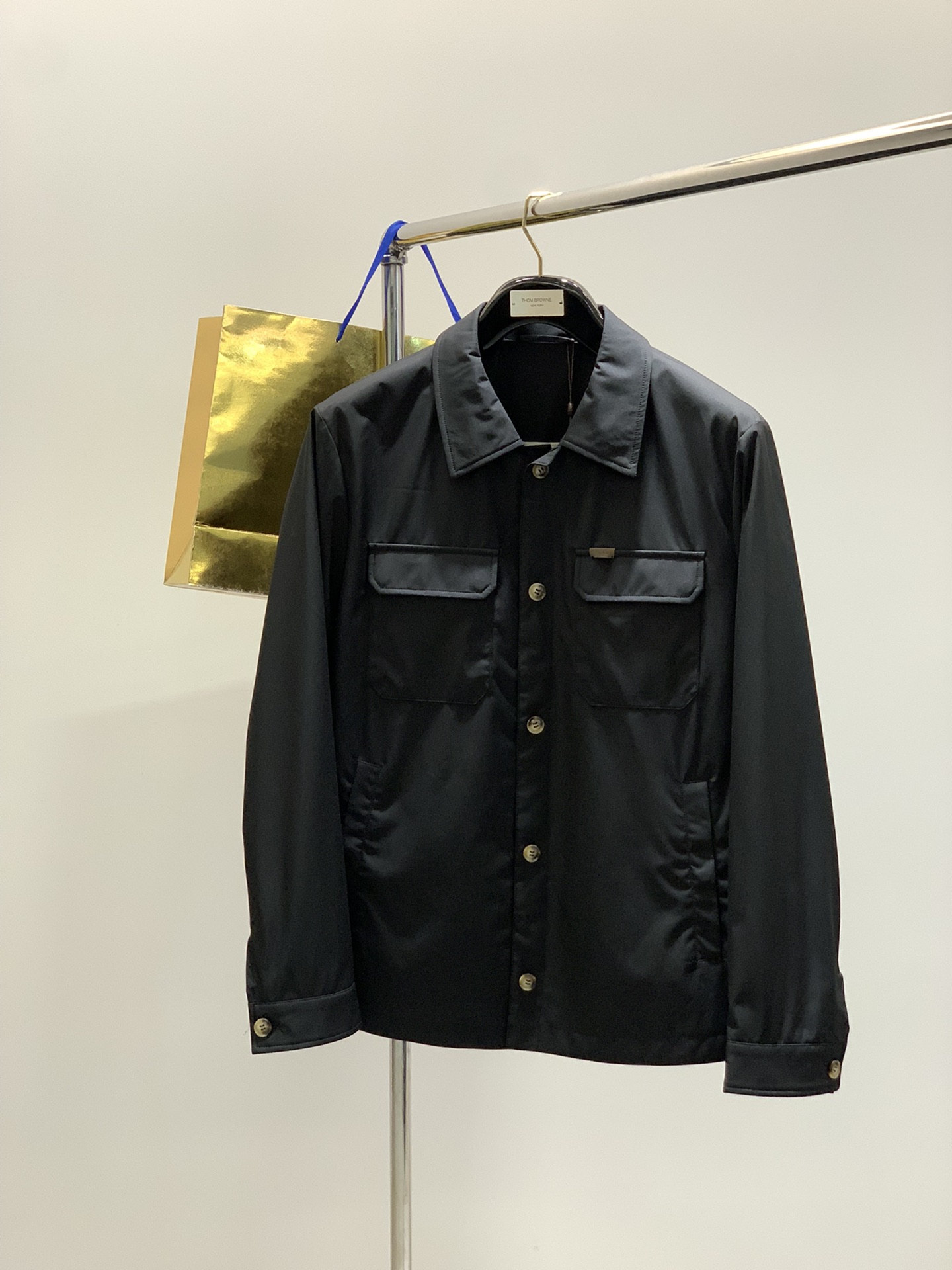 Women's Luxe Black LP Turn-Down Collar Jacket - Polyester Fiber Material 2 i1755852107 2120 0