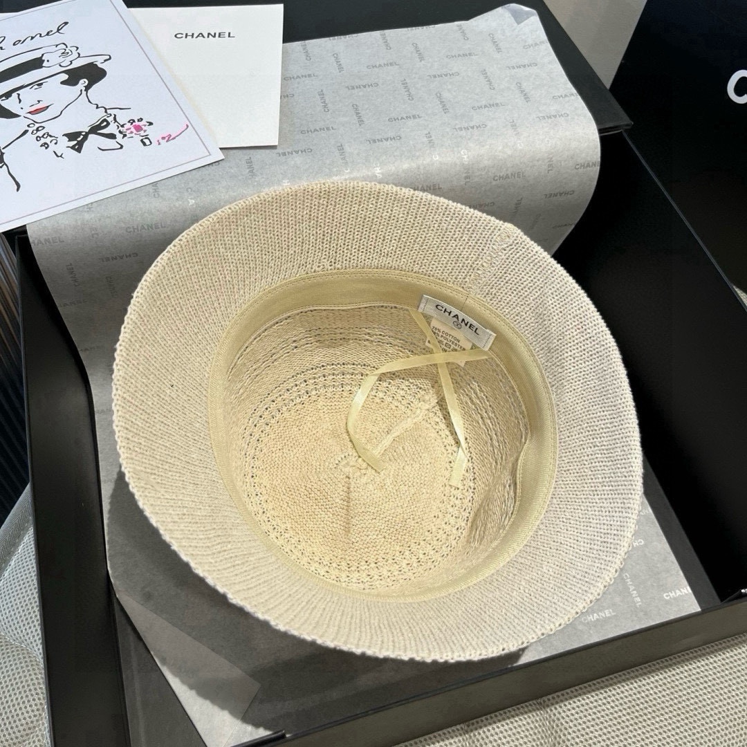 🆕

Chanel香奶儿春夏款针织手抓帽，渔夫帽，头围57cm