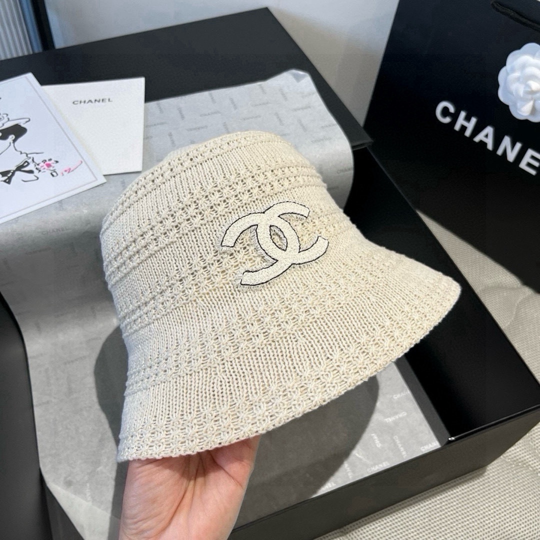 🆕

Chanel香奶儿春夏款针织手抓帽，渔夫帽，头围57cm
