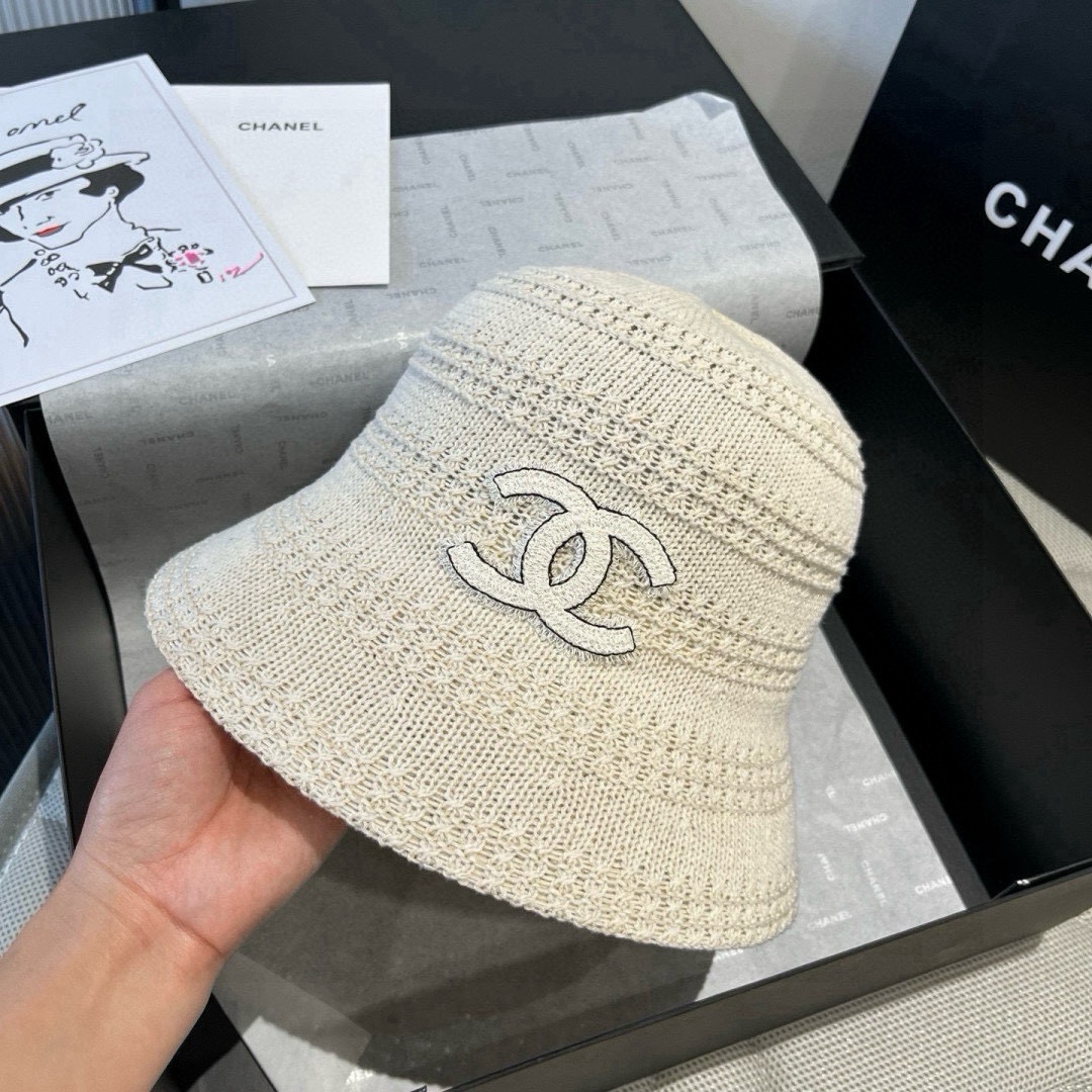 🆕

Chanel香奶儿春夏款针织手抓帽，渔夫帽，头围57cm