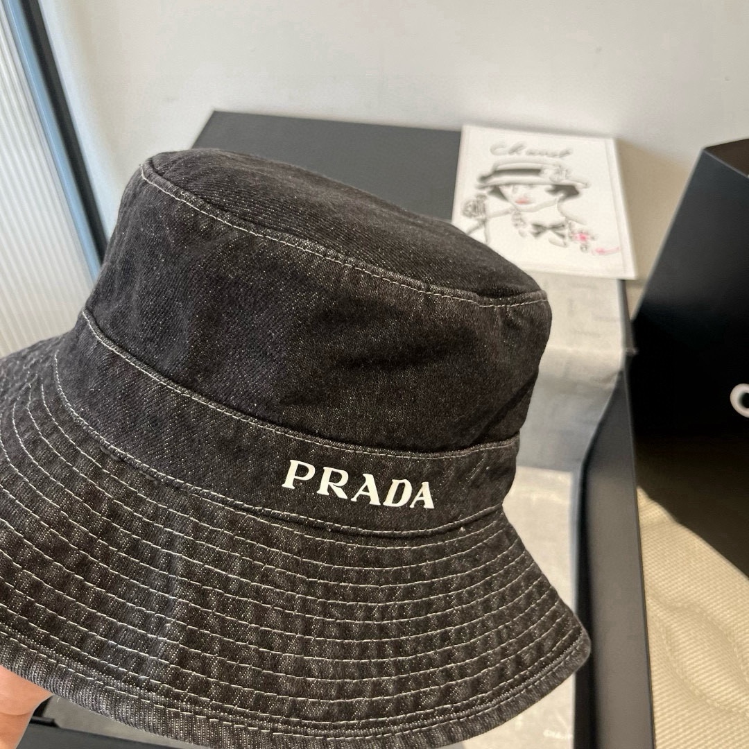 🆕

PRADA普拉达新款遮阳渔夫帽、防紫外线布帽，可折叠头围57cm