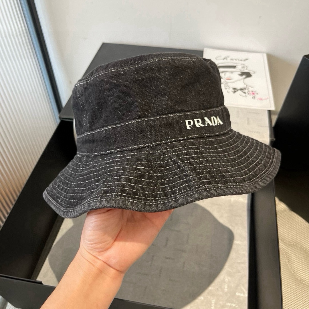 🆕

PRADA普拉达新款遮阳渔夫帽、防紫外线布帽，可折叠头围57cm