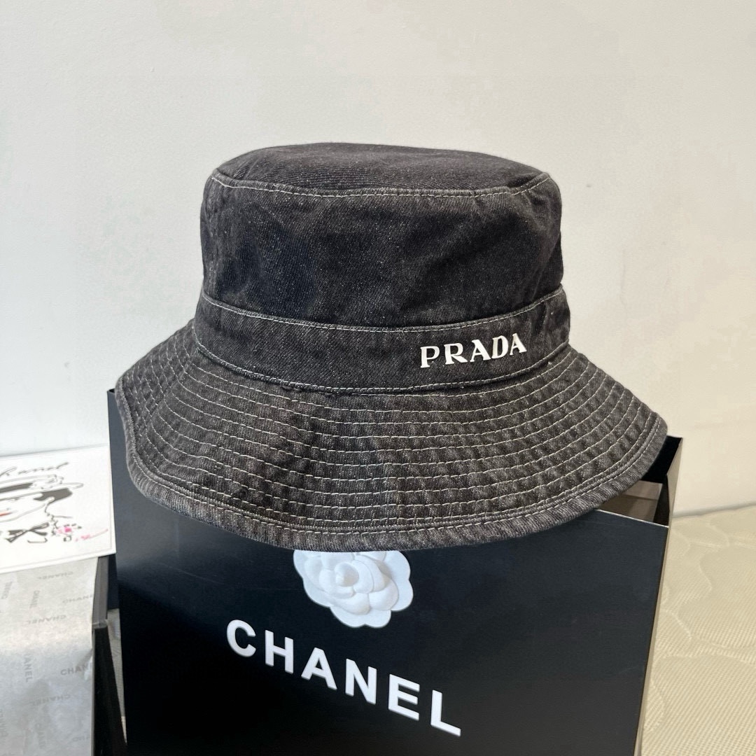 🆕

PRADA普拉达新款遮阳渔夫帽、防紫外线布帽，可折叠头围57cm