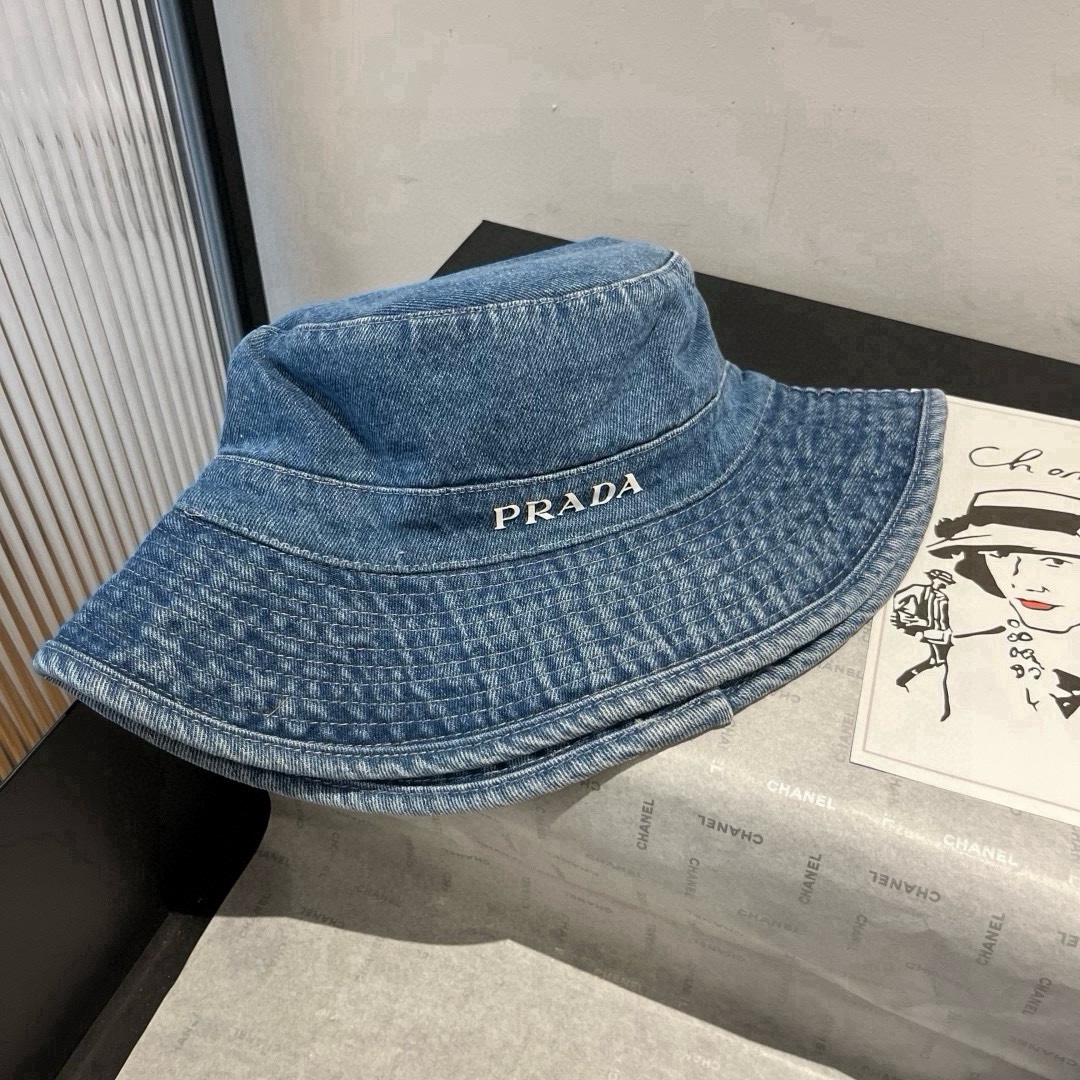 🆕

PRADA普拉达新款遮阳渔夫帽、防紫外线布帽，可折叠头围57cm
