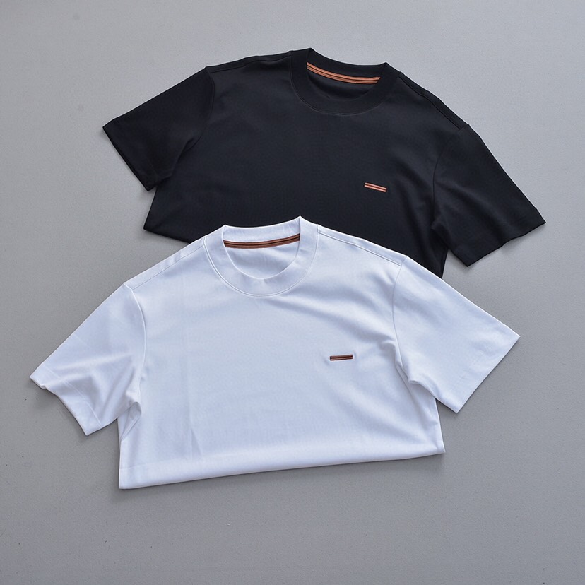  Ermenegildo Zegna 杰尼亚官网同款小标刺绣60支水柔棉双面全棉短袖圆领T恤\n2色推荐