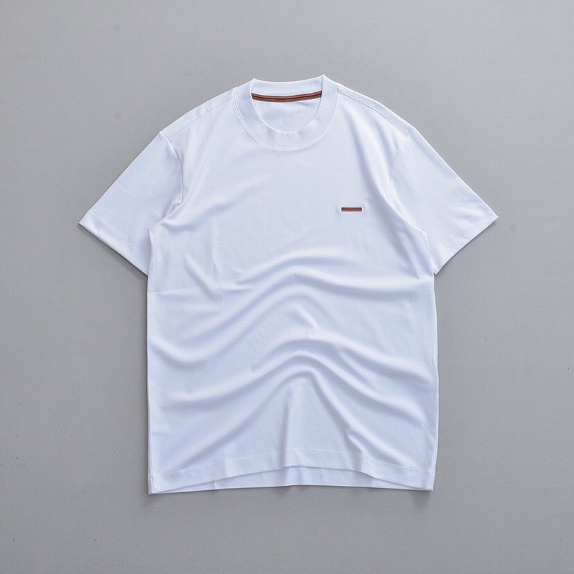  Ermenegildo Zegna 杰尼亚官网同款小标刺绣60支水柔棉双面全棉短袖圆领T恤\n2色推荐