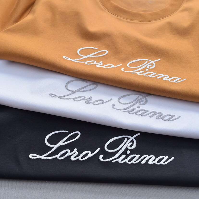  Loro Piana 诺悠翩雅lP🆕 官方同步乱针绣短袖圆领T恤，60支丝光液氨丝光双面短袖圆领T恤\