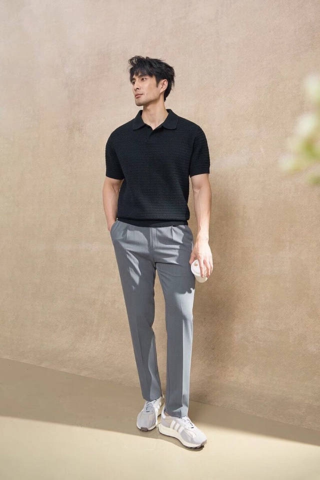  Loro Piana 诺悠翩雅lP🆕 春夏最新男士无纽扣短袖翻领T恤针织衫，精选高档天丝和羊毛混纺80