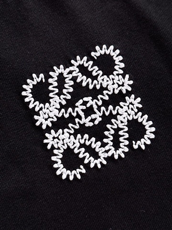  LOEWE 罗意威25ss新款短袖圆领T恤，男女同款情侣款，定制260克100％双纱纯棉面料·定染32