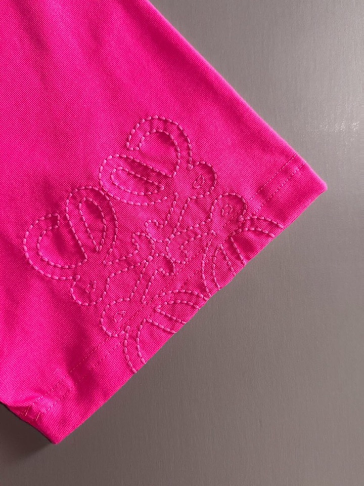  LOEWE 罗意威25ss新款短袖圆领T恤，男女同款情侣款，定制260克100％双纱纯棉面料·定染32