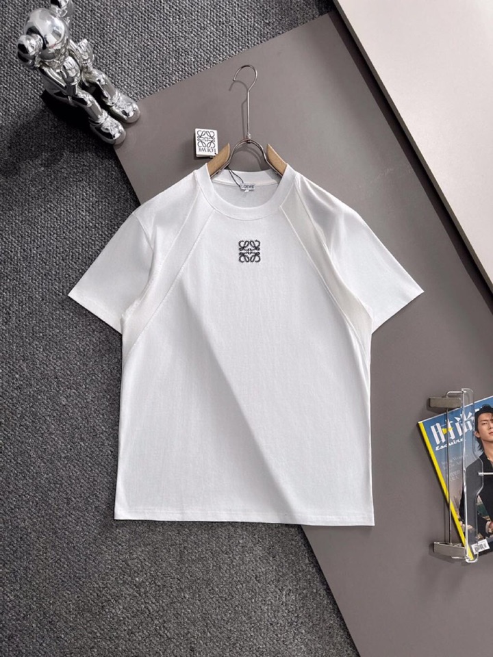  LOEWE 罗意威25ss新款短袖圆领T恤，男女同款情侣款，定制260克100％双纱纯棉面料·定染32