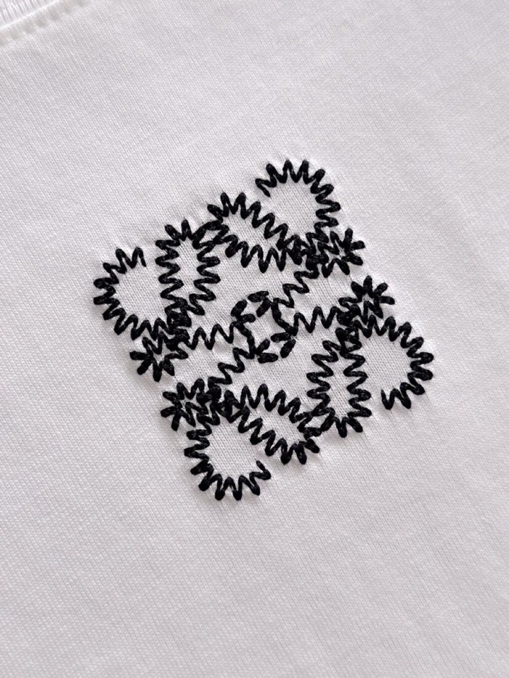  LOEWE 罗意威25ss新款短袖圆领T恤，男女同款情侣款，定制260克100％双纱纯棉面料·定染32