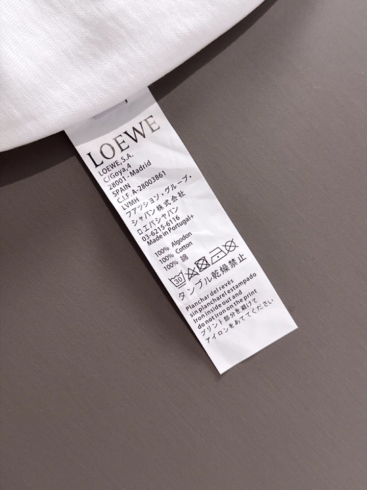  LOEWE 罗意威25ss新款短袖圆领T恤，男女同款情侣款，定制260克100％双纱纯棉面料·定染32