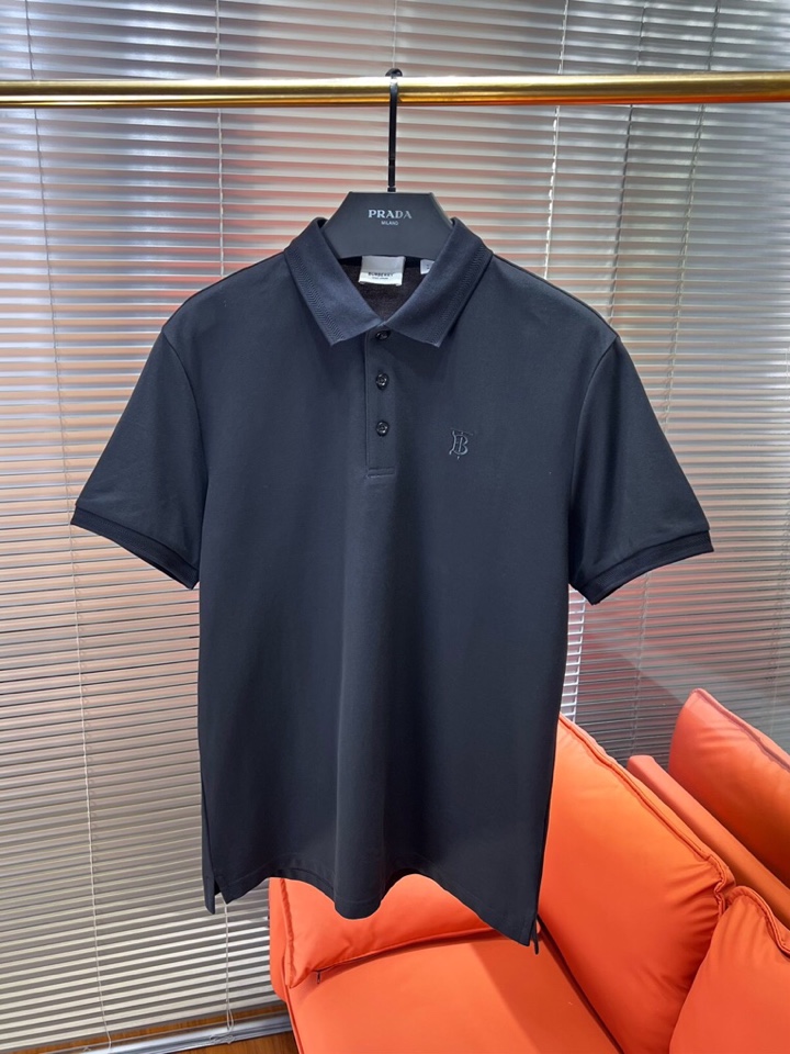  Burberry 巴宝莉25春夏新款男士撞色珠地网眼棉短袖翻领T恤Polo衫，原版珠地棉面料，可商务可
