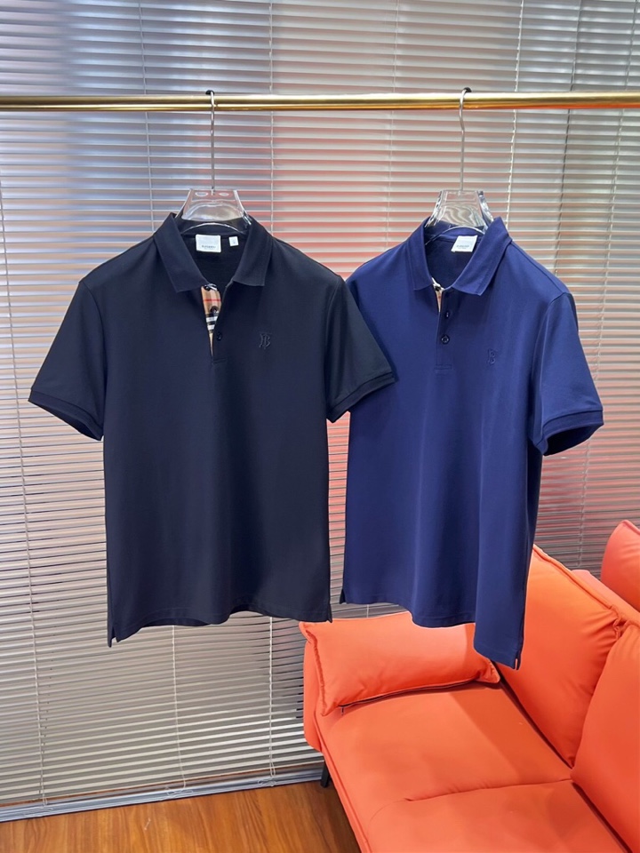  Burberry 巴宝莉25春夏新款男士撞色珠地网眼棉短袖翻领T恤Polo衫，原版珠地棉面料，可商务可