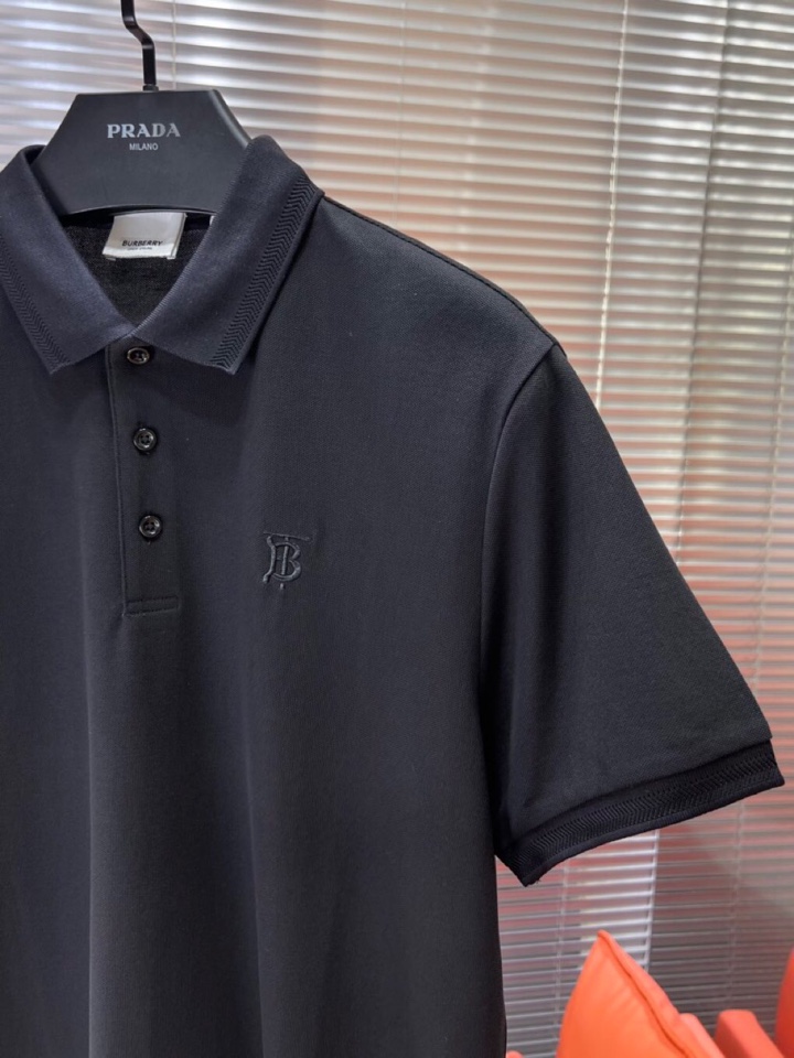  Burberry 巴宝莉25春夏新款男士撞色珠地网眼棉短袖翻领T恤Polo衫，原版珠地棉面料，可商务可