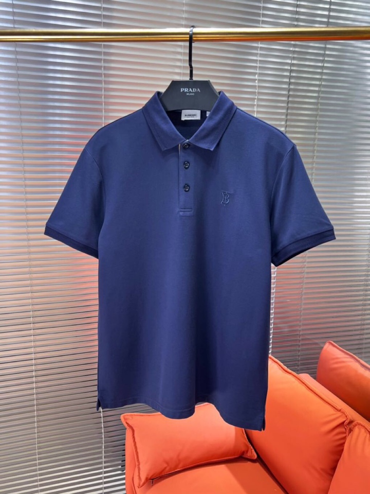  Burberry 巴宝莉25春夏新款男士撞色珠地网眼棉短袖翻领T恤Polo衫，原版珠地棉面料，可商务可