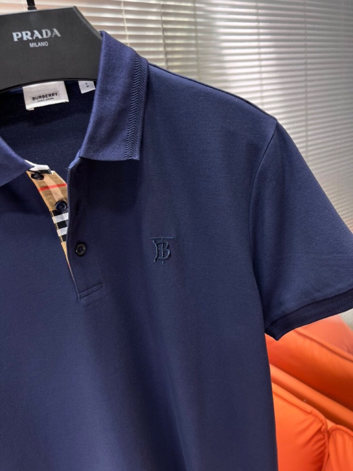  Burberry 巴宝莉25春夏新款男士撞色珠地网眼棉短袖翻领T恤Polo衫，原版珠地棉面料，可商务可
