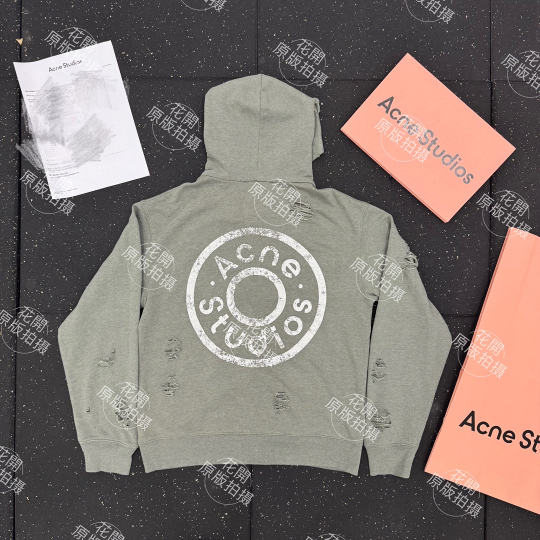 。Acne Studios 破洞做旧徽标拉链外套
定制定染11灰绿臻柔棉彩棉卫衣料 【面布与毛圈底呈同色