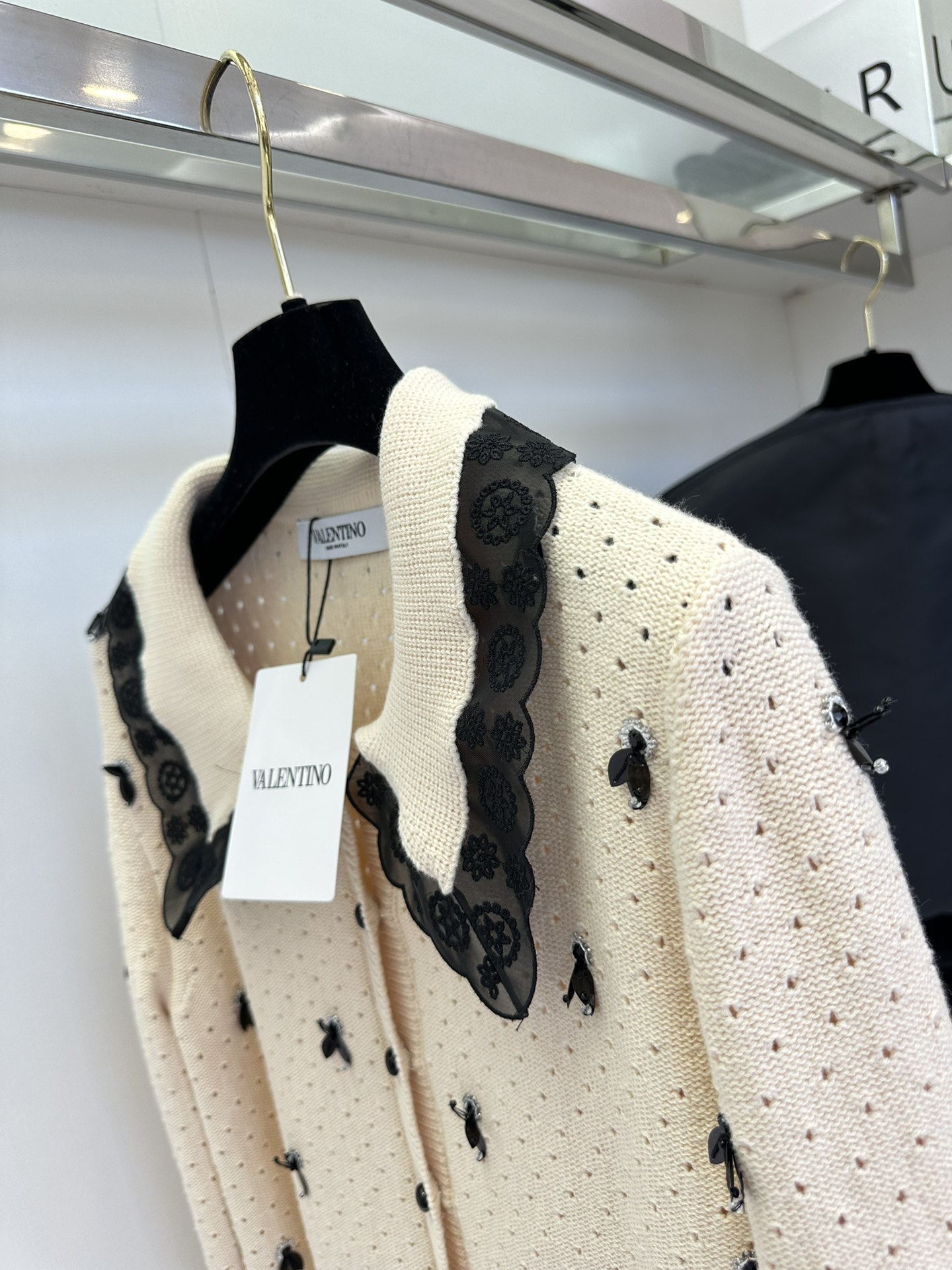 Elegant Beaded Peter Pan Collar Knit Cardigan - Chic & Timeless Style 6 i1755924565 4692 4