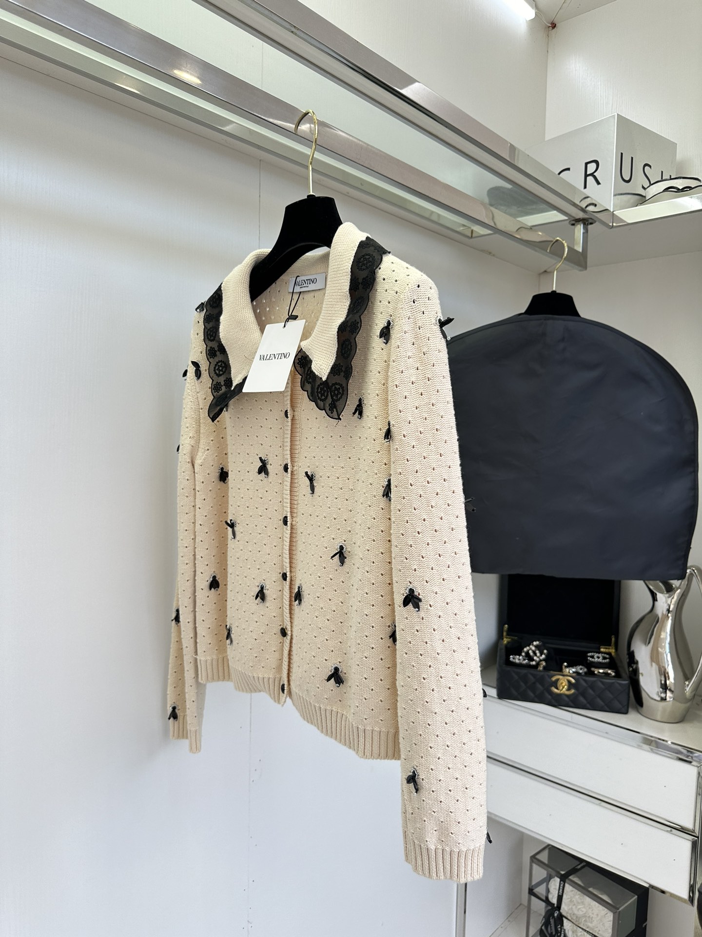 Elegant Beaded Peter Pan Collar Knit Cardigan - Chic & Timeless Style 4 i1755924565 7782 2