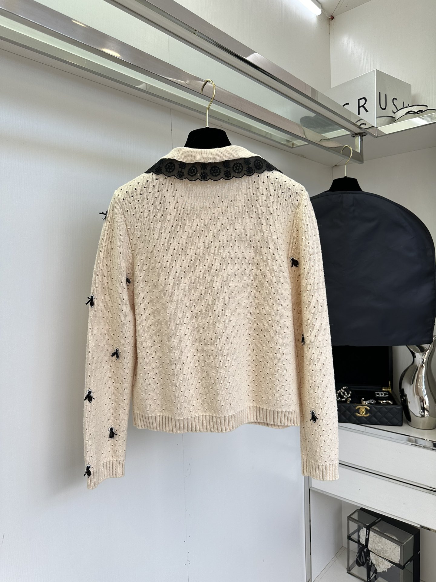 Elegant Beaded Peter Pan Collar Knit Cardigan - Chic & Timeless Style 3 i1755924565 8011 1