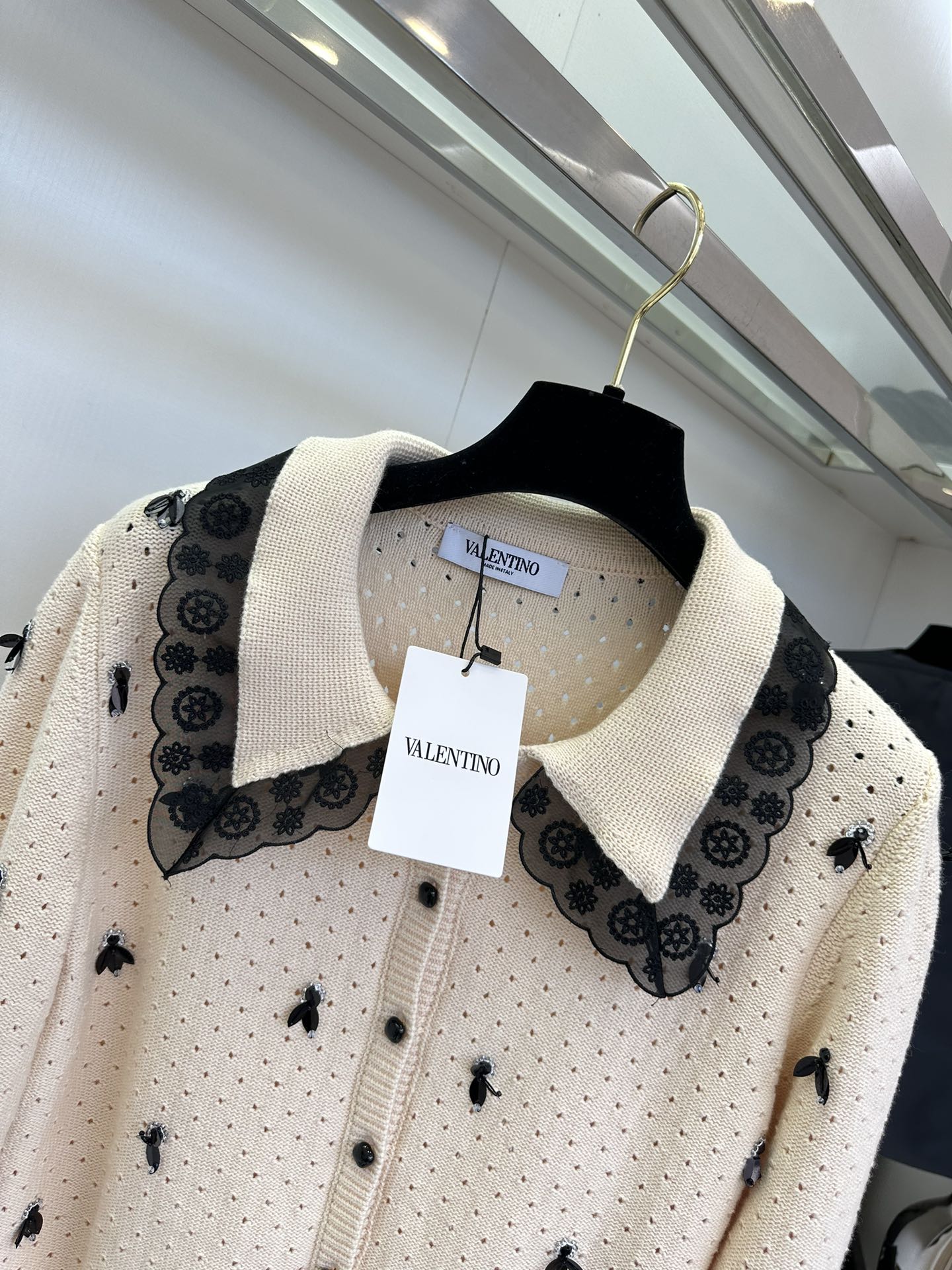 Elegant Beaded Peter Pan Collar Knit Cardigan - Chic & Timeless Style 10 i1755924565 8533 8