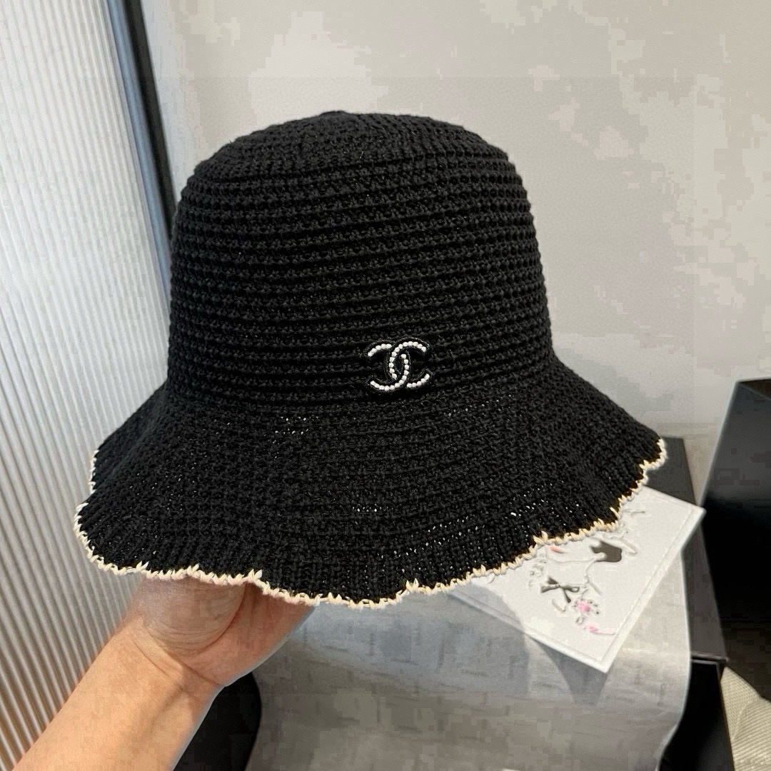 🆕

Chanel香奈儿针织手钩渔夫帽，波浪边小礼帽，头围57cm