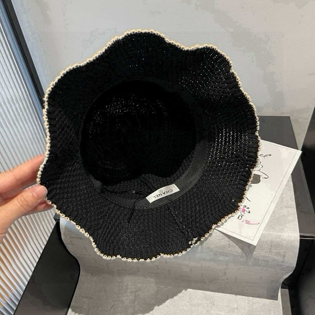 🆕

Chanel香奈儿针织手钩渔夫帽，波浪边小礼帽，头围57cm