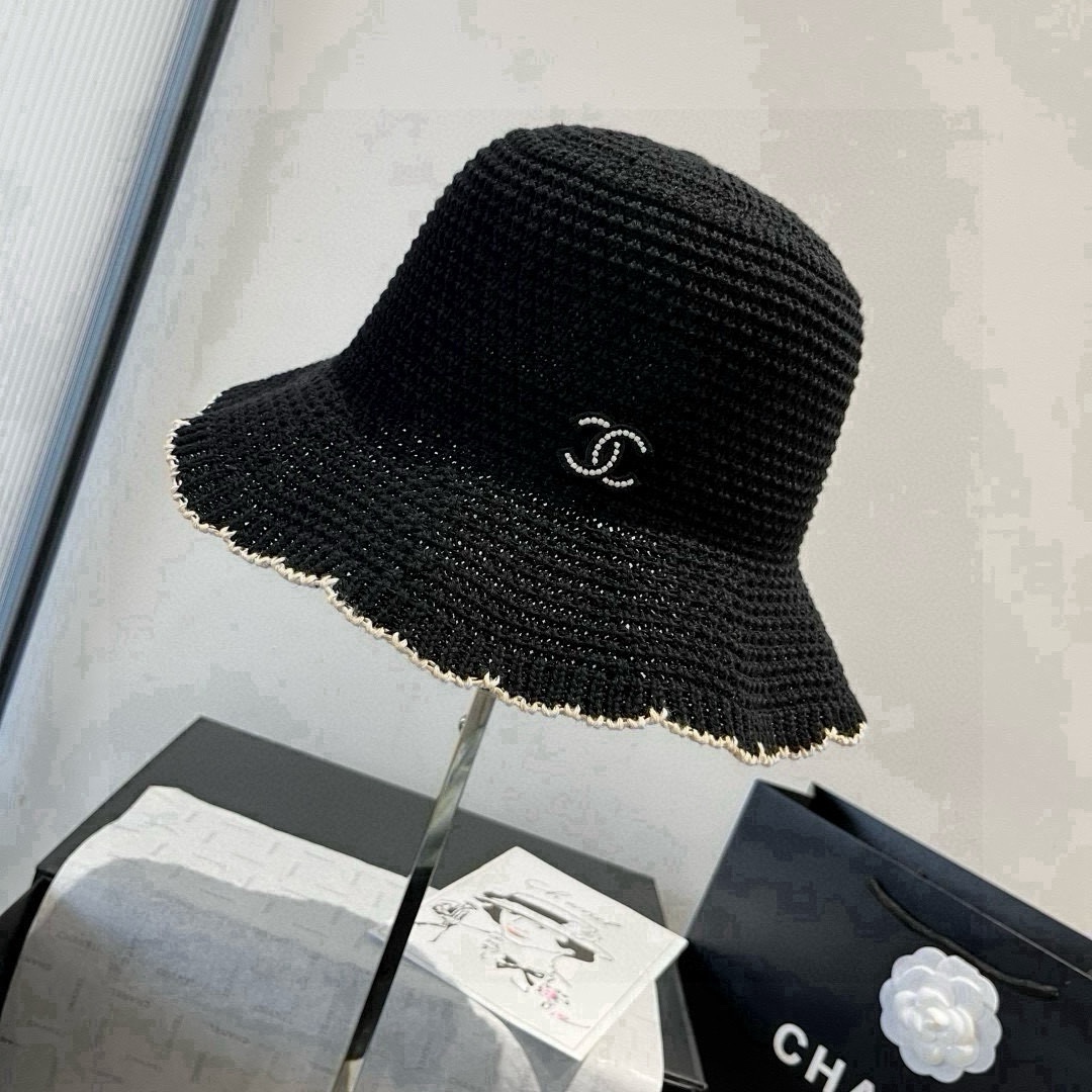 🆕

Chanel香奈儿针织手钩渔夫帽，波浪边小礼帽，头围57cm