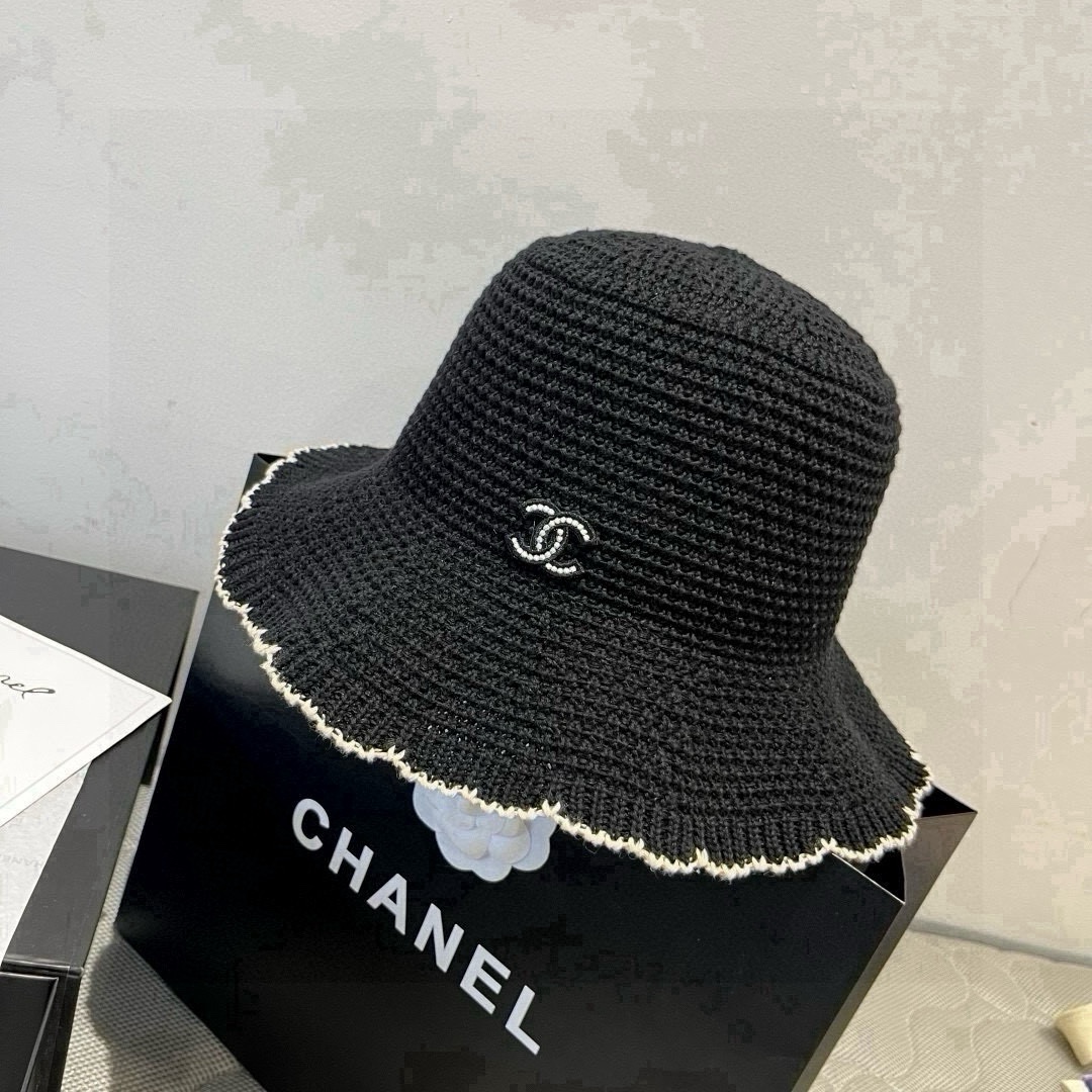 🆕

Chanel香奈儿针织手钩渔夫帽，波浪边小礼帽，头围57cm