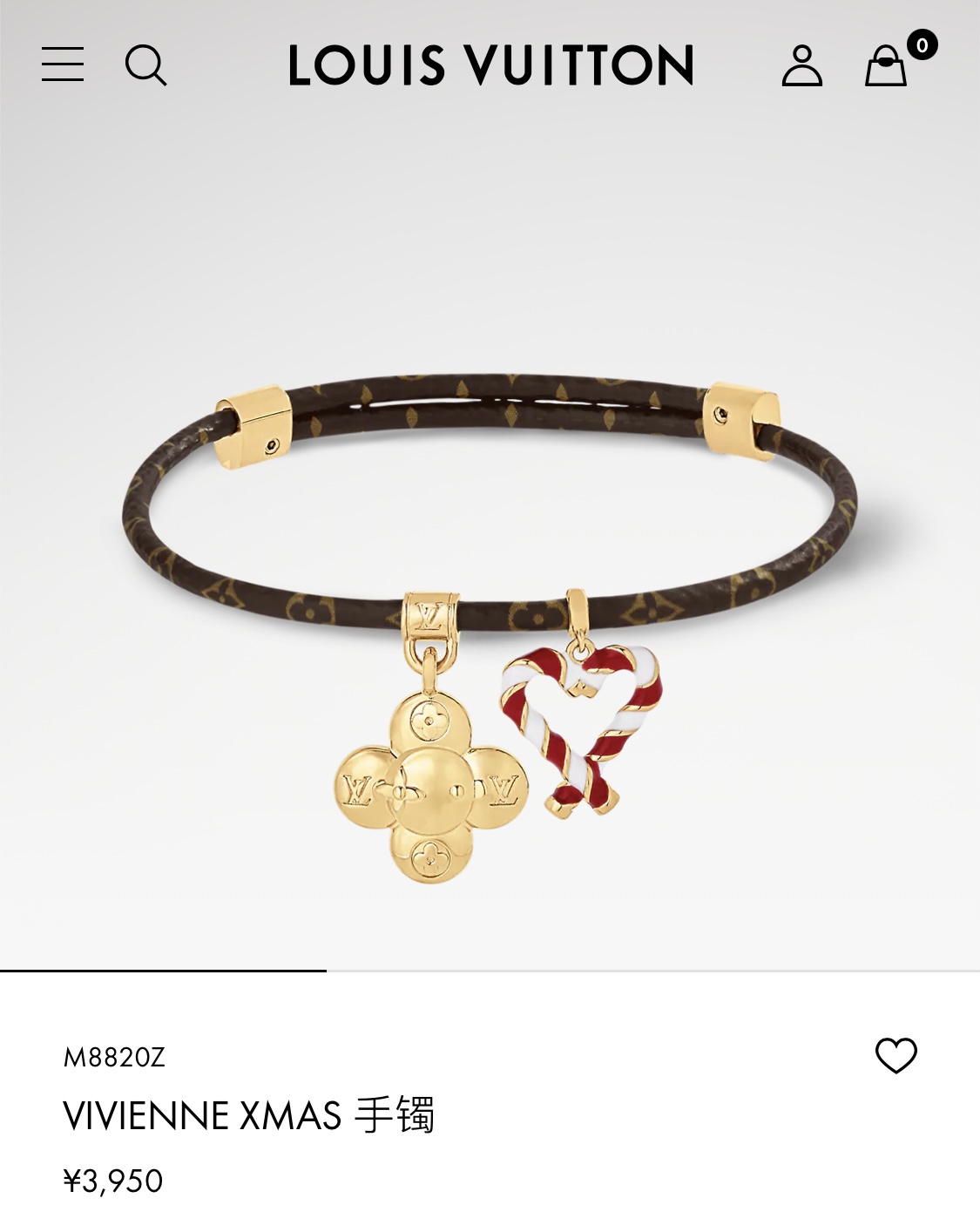 LU92 68 68LV路易威登男女同款朋克个性欧美风老花纹太阳花四叶花红色滴油爱心形吊坠皮手镯手链 黄
