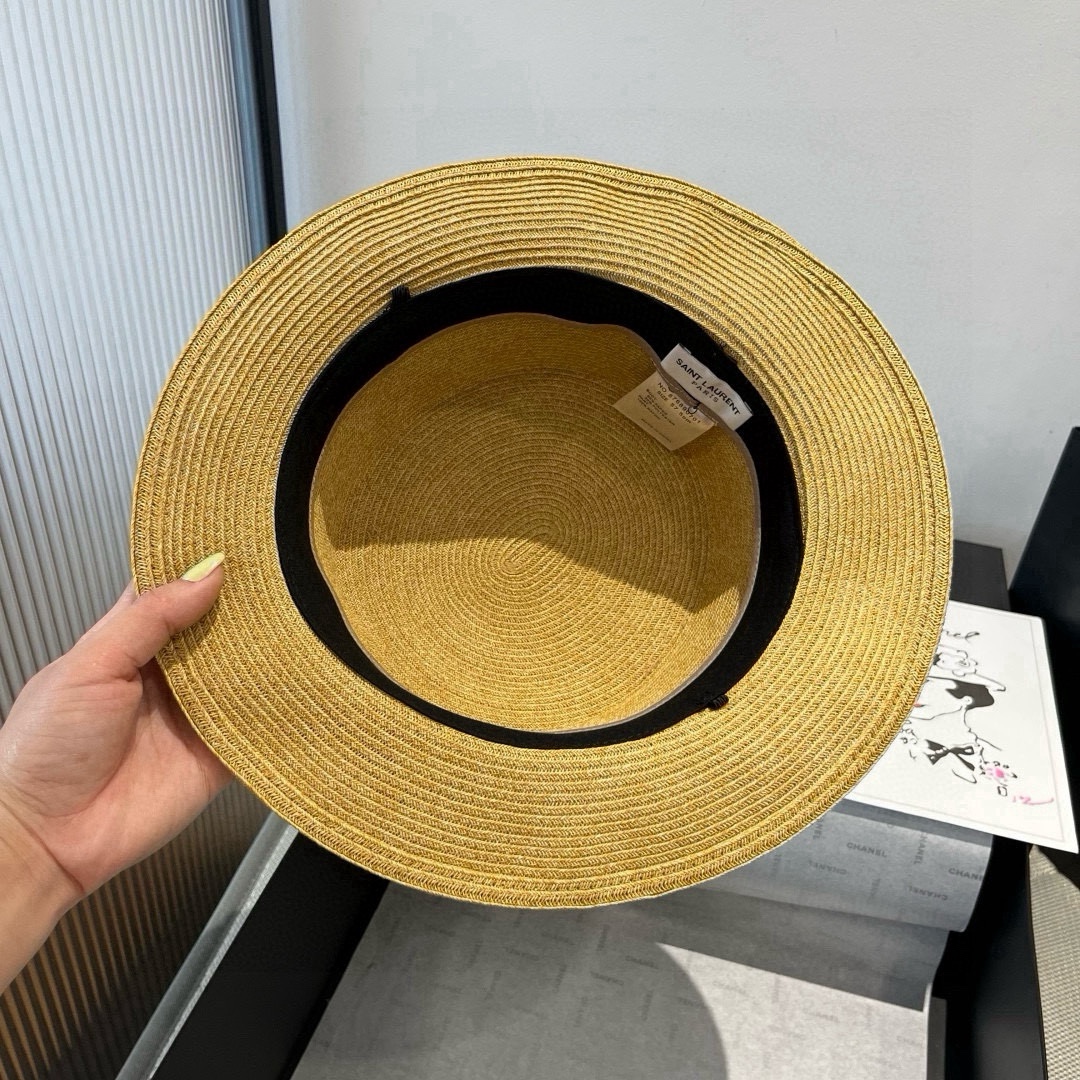 🆕

圣罗兰新款平顶遮阳帽，遮阳草帽，头围57cm