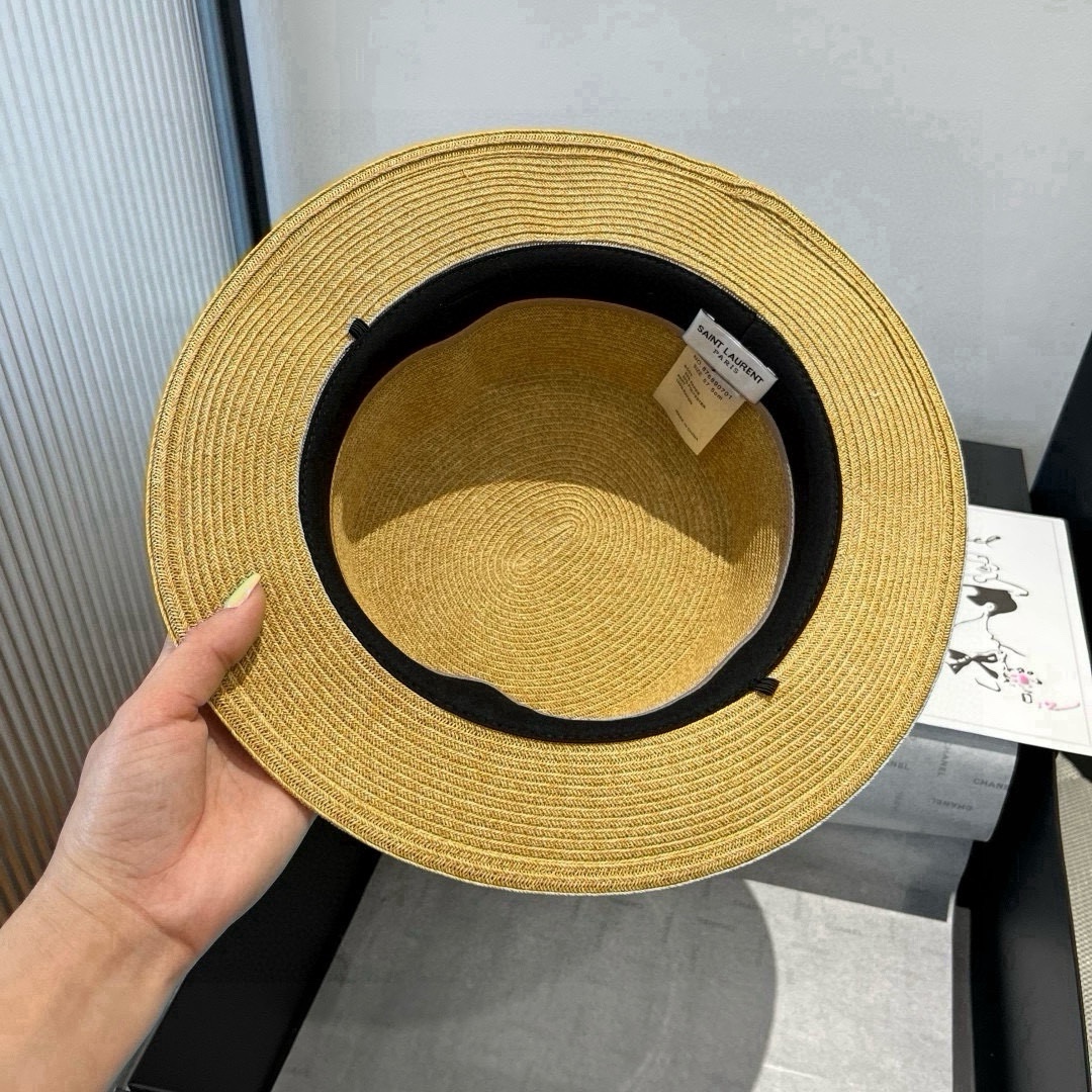🆕

圣罗兰新款平顶遮阳帽，遮阳草帽，头围57cm