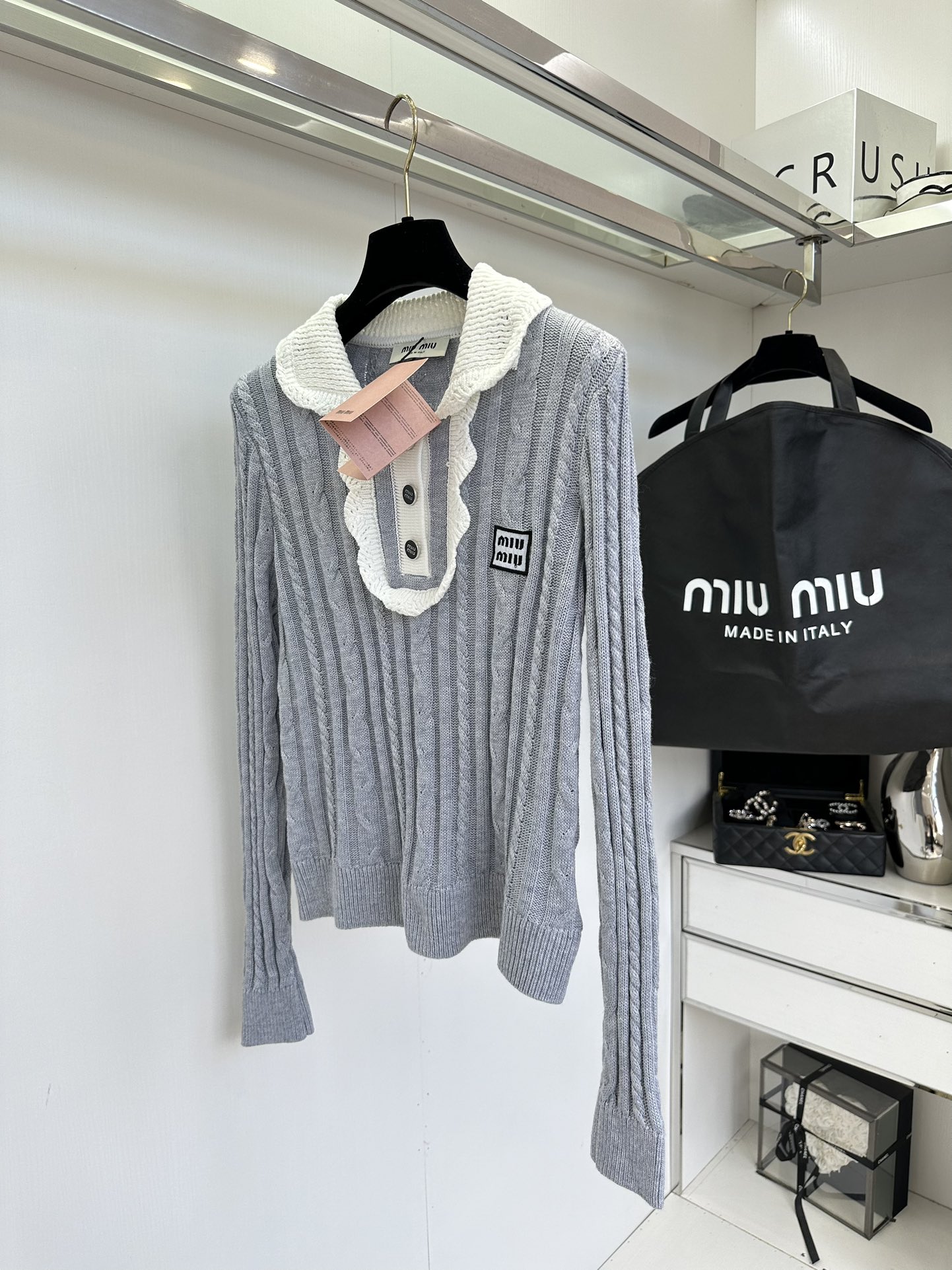 Miu Miu Striped Knit Top with Contrast Collar - Youthful & Slimming 7 i1755961309 6224 5
