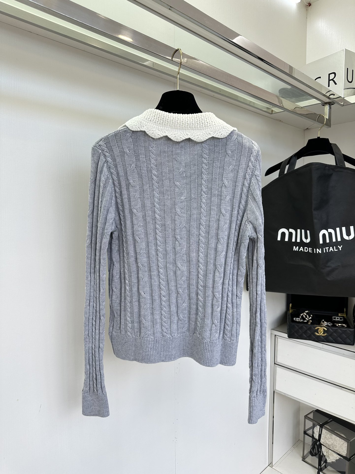 Miu Miu Striped Knit Top with Contrast Collar - Youthful & Slimming 6 i1755961309 8828 4