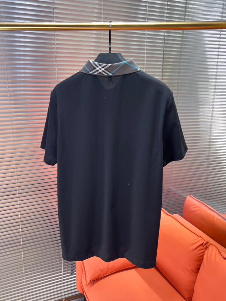  Burberry 巴宝莉25春夏新款男士撞色珠地网眼棉短袖翻领T恤Polo衫，原版珠地棉面料，可商务可