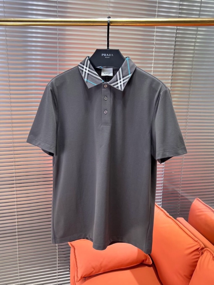  Burberry 巴宝莉25春夏新款男士撞色珠地网眼棉短袖翻领T恤Polo衫，原版珠地棉面料，可商务可