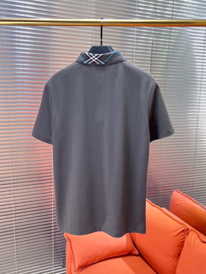  Burberry 巴宝莉25春夏新款男士撞色珠地网眼棉短袖翻领T恤Polo衫，原版珠地棉面料，可商务可