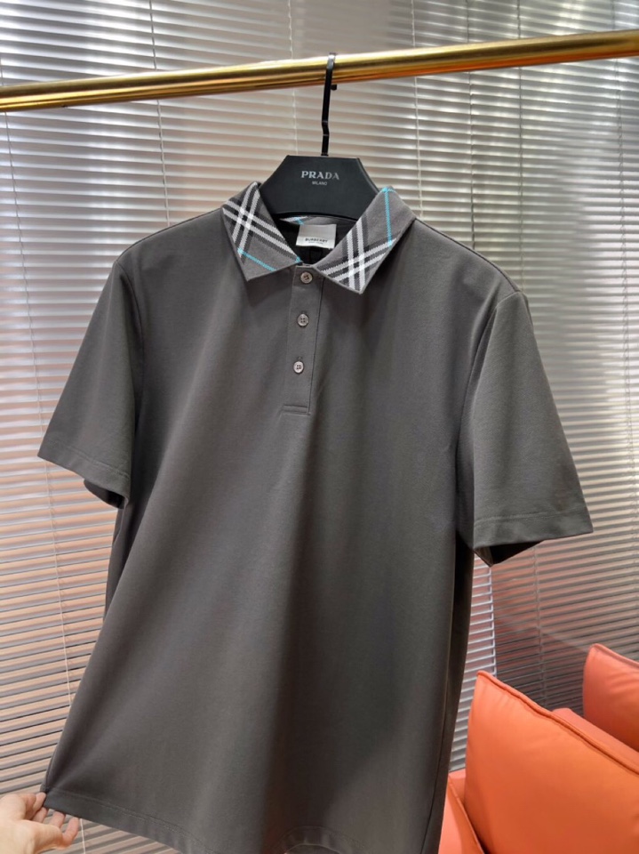  Burberry 巴宝莉25春夏新款男士撞色珠地网眼棉短袖翻领T恤Polo衫，原版珠地棉面料，可商务可