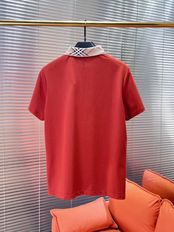  Burberry 巴宝莉25春夏新款男士撞色珠地网眼棉短袖翻领T恤Polo衫，原版珠地棉面料，可商务可
