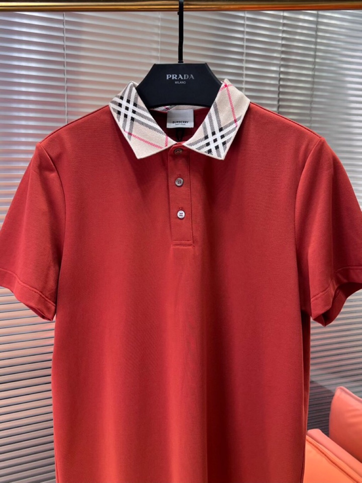  Burberry 巴宝莉25春夏新款男士撞色珠地网眼棉短袖翻领T恤Polo衫，原版珠地棉面料，可商务可