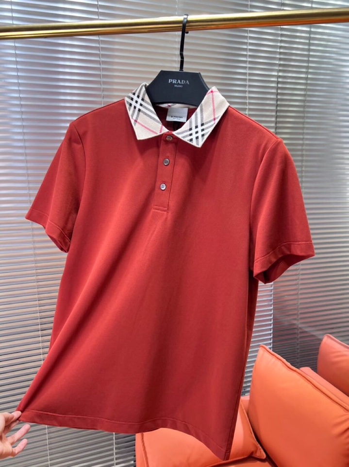  Burberry 巴宝莉25春夏新款男士撞色珠地网眼棉短袖翻领T恤Polo衫，原版珠地棉面料，可商务可