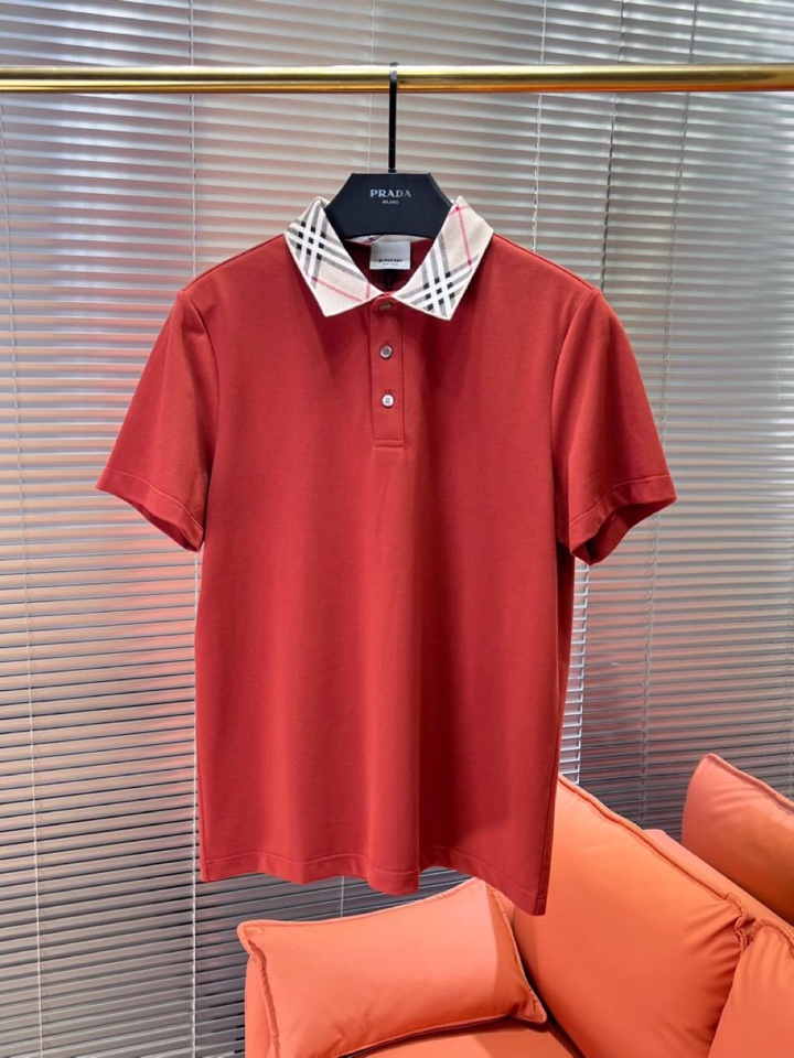  Burberry 巴宝莉25春夏新款男士撞色珠地网眼棉短袖翻领T恤Polo衫，原版珠地棉面料，可商务可