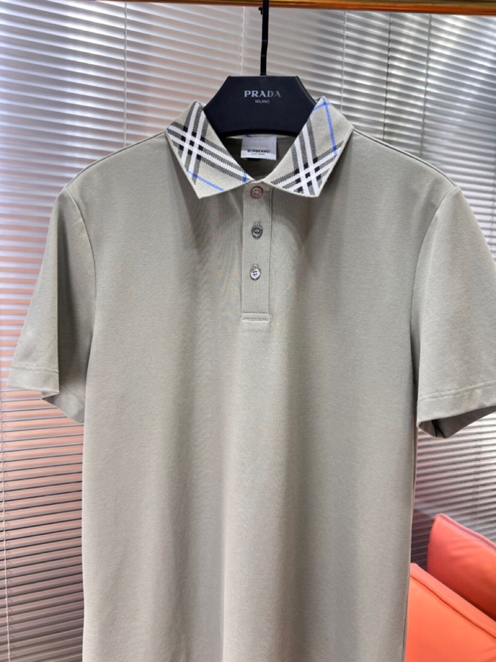  Burberry 巴宝莉25春夏新款男士撞色珠地网眼棉短袖翻领T恤Polo衫，原版珠地棉面料，可商务可