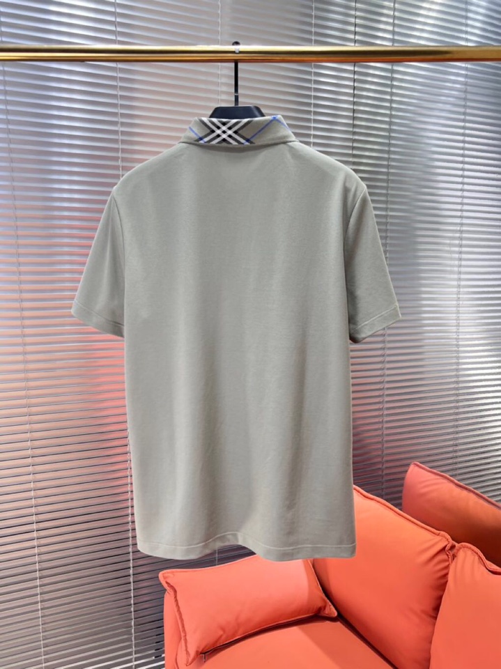  Burberry 巴宝莉25春夏新款男士撞色珠地网眼棉短袖翻领T恤Polo衫，原版珠地棉面料，可商务可